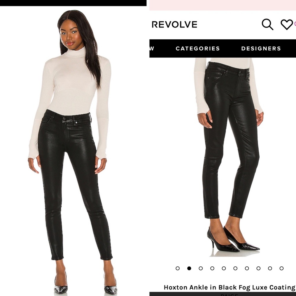 PAIGE hoxton black wax denim pants